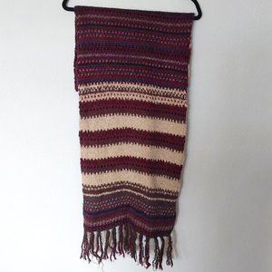 Temperance Mohair/Alpaca Blend Multicolor Striped Oversized Scarf with Fringe